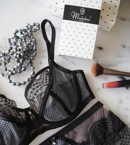 19176 Мек сутиен Palermo Milanano, черен и графитен