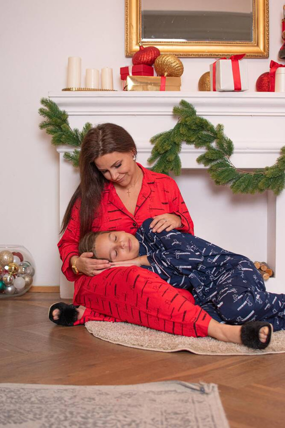 718 Madeleine Cat Love Женска пижама Forex - червена