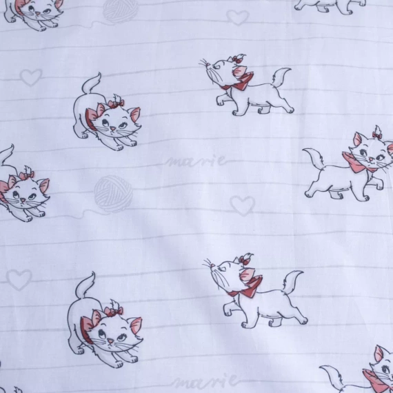 Памучно спално бельо Marie Cat Bow за легло от Jerry Fabrics, сиво