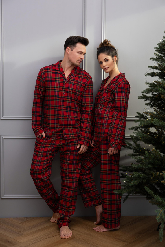 Мъжка пижама Philip Sensis - карирана фланела, цип