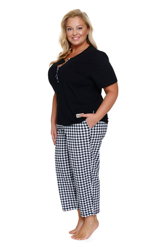 7267 Дамска пижама Plus Size Doctor Nap - черна