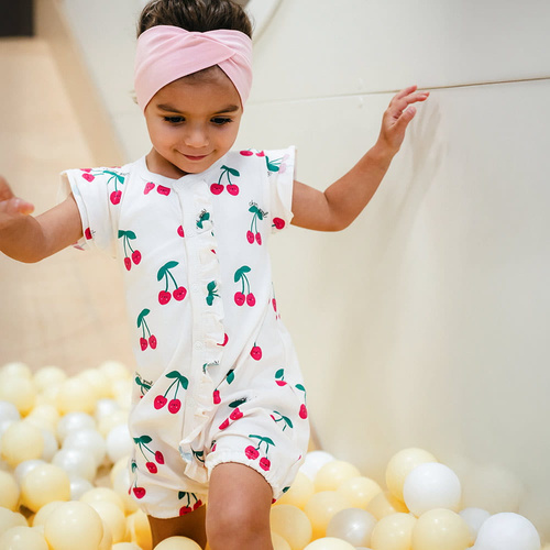 Ромпър Cherry Eevi за момиче памук 95% удобен за лято