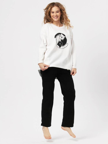 LHS 922 Soft Key дамска пижама екрю черно