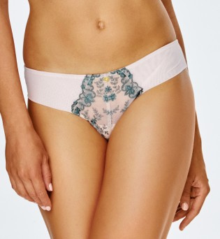 2550/2552 Бикини Lupoline - бежови със зелена шарка и прозрачна мрежа