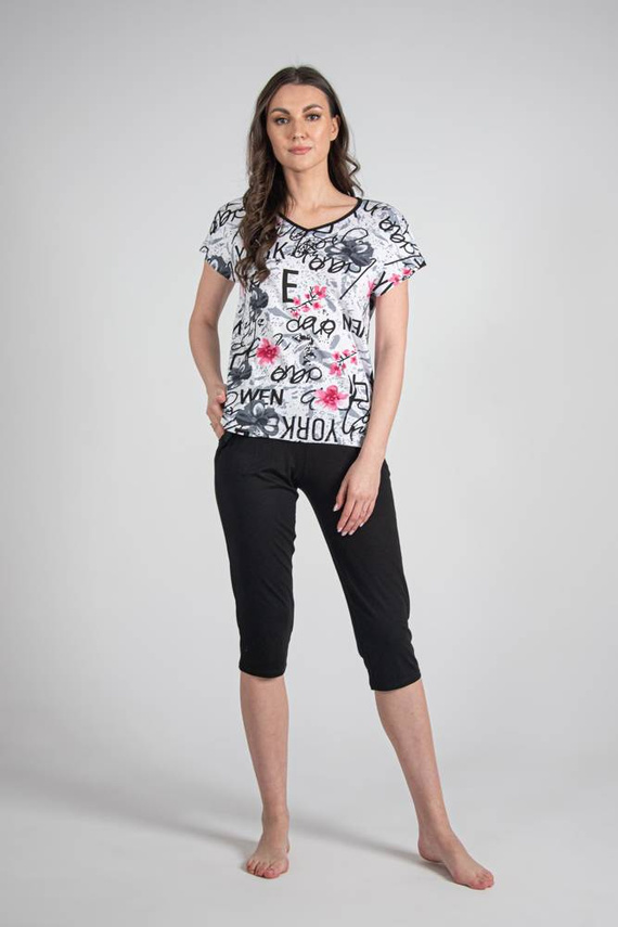 676 Дамска пижама с подметка Forex - бяла