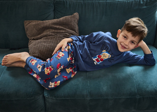 593/178 966/178 Пижама Cornette Boxer за момче | Памук, щампа, шарени панталони, маншети