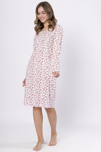 Нощница Laveza Gelazja 1625 – памучна, светло розова, дълъг ръкав