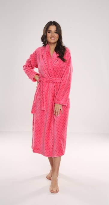 548 Melanie Дълъг дамски халат Forex - малина