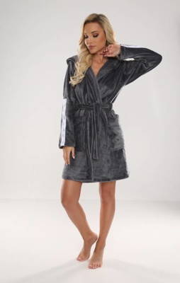 626 Abigail Дамски къс халат Forex - тъмно сив