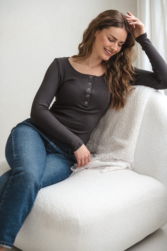 Блуза за бременни и кърмене Tummy Milk&Love вискоза graphite