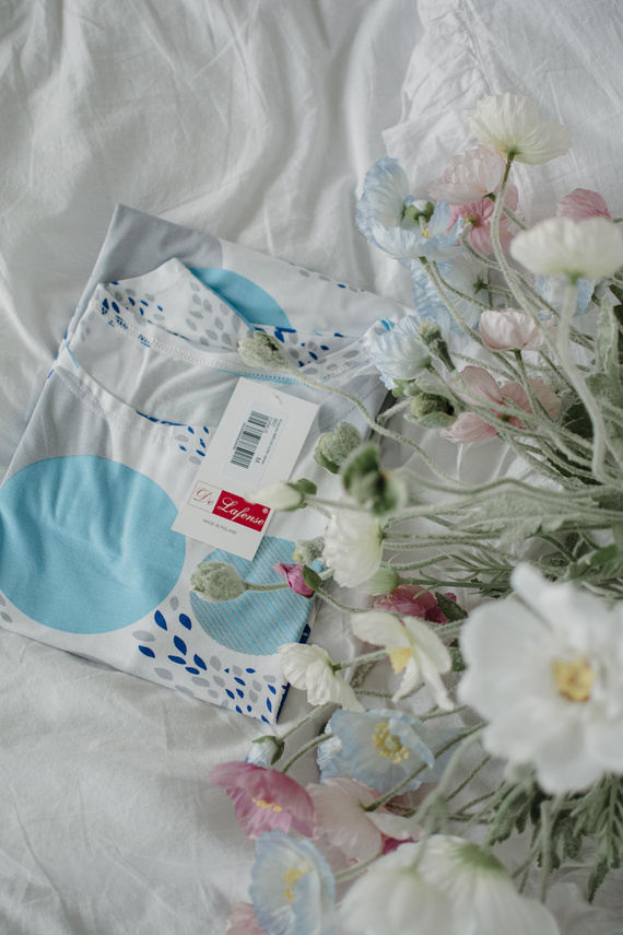 860 Amelia De Lafense нощница - къс ръкав, мека вискоза - тюркоаз