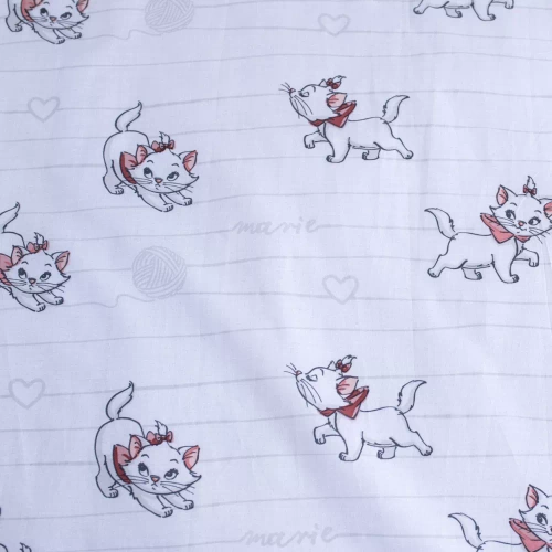 Памучно спално бельо Marie Cat Bow за легло от Jerry Fabrics, сиво