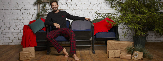 Мъжка пижама Zeman Italian Fashion - черна/принт