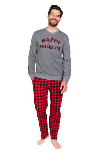 7344 Тъмно сива мъжка пижама Doctor Nap - 100% памук