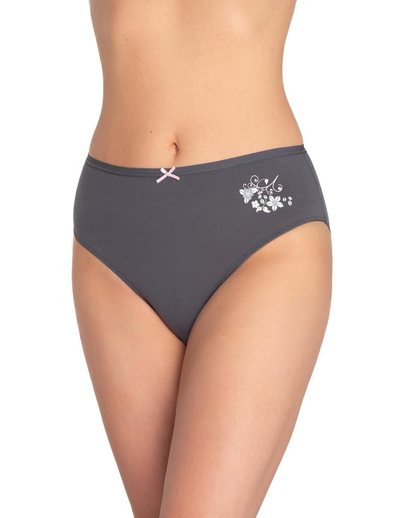 Дамски слипове L-120BI-96 Lama графитно сиво - памук, комплект от 3, удобни и класически