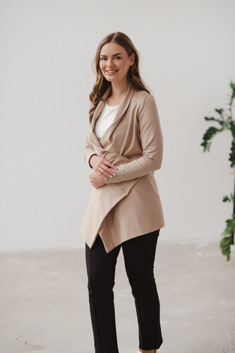 Бежова жилетка за бременни Mama Wrap Milk&Love