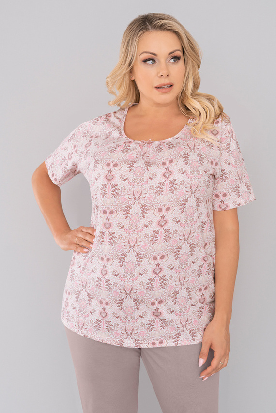 Kalmia Дамска пижама с къс ръкав, 3/4 панталон Италианска мода с щампа