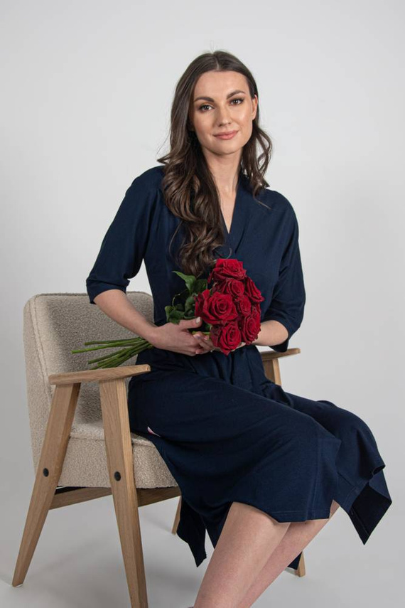 942 Visa Дълъг халат De Lafense - тъмносин