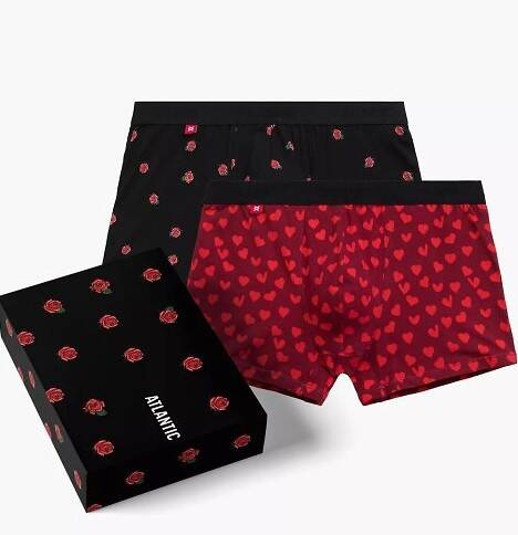 2GMH-026 Мъжки боксерки Atlantic - черно - бордо