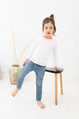 Tosia Тениска за момичета, дълъг ръкав Италианска мода - бяла 