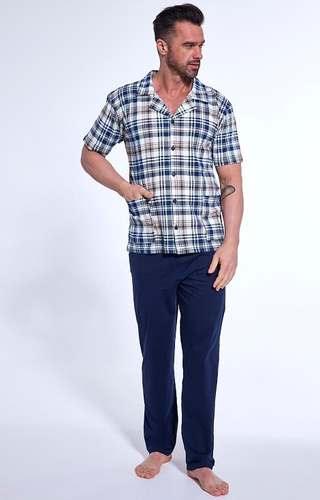 318/54 Мъжка пижама с цип Cornette, тъмносиня
