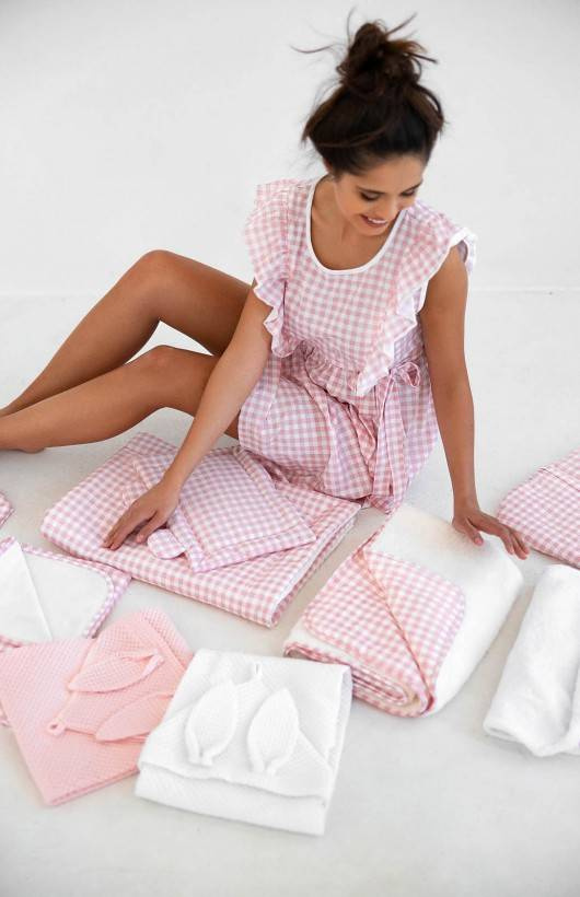 Комплект спално бельо Thamar Sensis от 2 части - екрю-розово