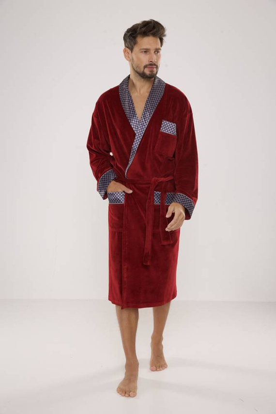 773 Мъжки форекс халат за баня Bonjour - бордо
