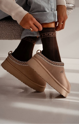 0071-009 Уникални дамски чорапи Милена кафяви - памучни, полухавлиени