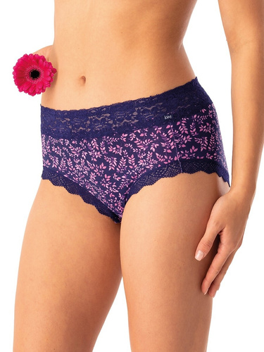 Дамски слипове Key LPC 547 тъмносини розови - памук, удобни, комплект от 2 бр.