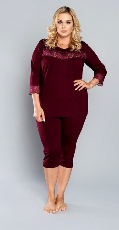 Izyda Пижама 3/4 ръкав, 3/4 панталон Италианска мода - тъмно синьо