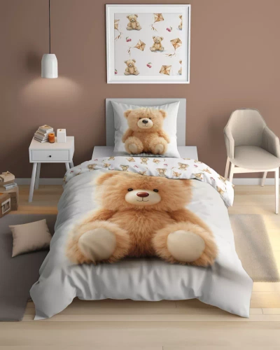 5416 Плюшено мече Светещо в тъмното памучно спално бельо Detexpol