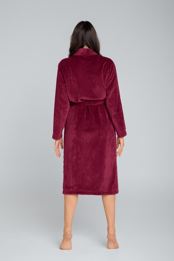 Дамски халат от полар Bona Италианска мода - бордо 