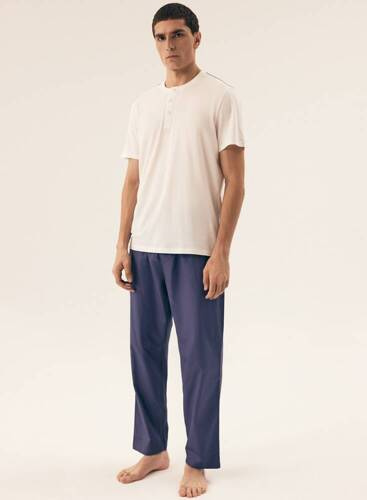 42790 Мъжка пижама Optima Henderson - кремава