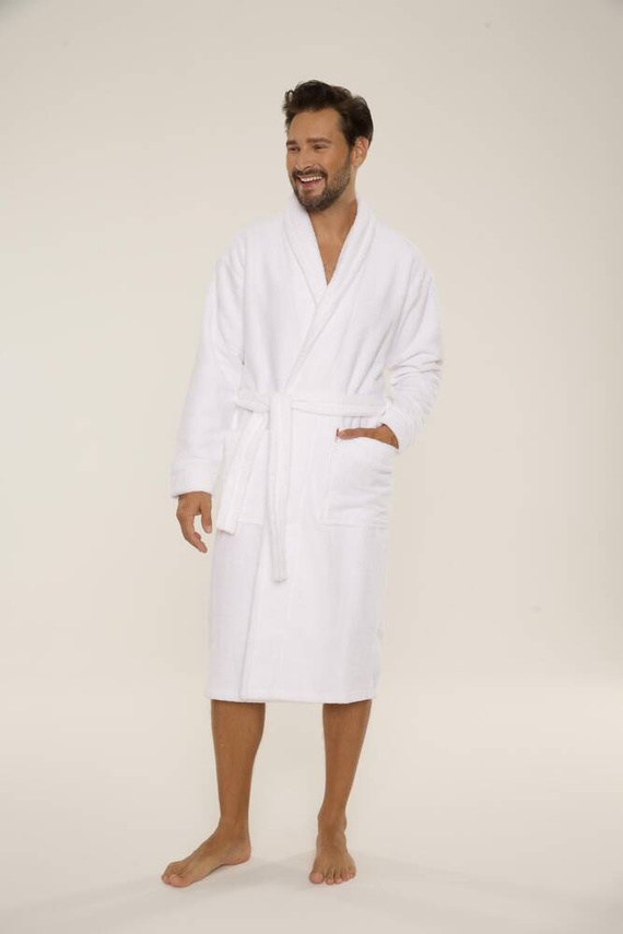 735 Manuele мъжки халат De Lafense - бял