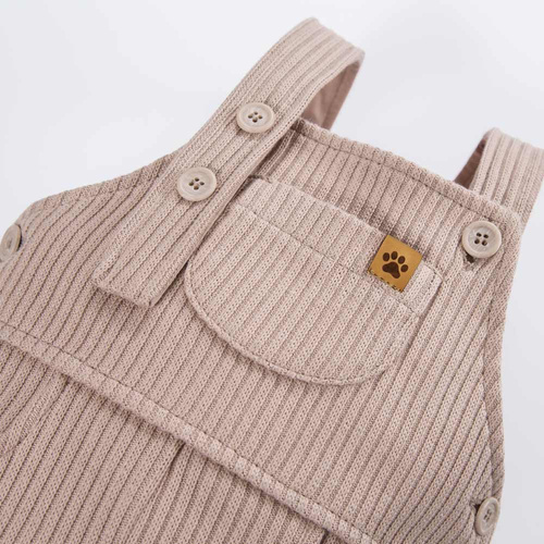 Puppy Playtime Ogrodniczki sweterkowe Eevi - beżowe