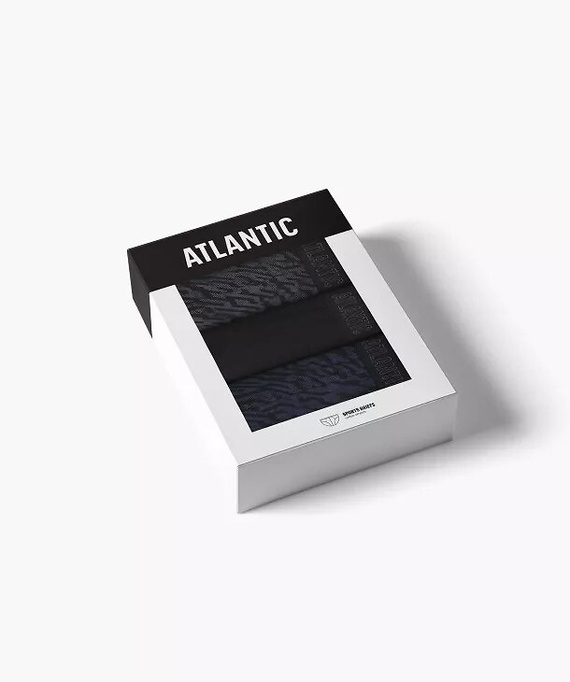 Мъжки слипове Atlantic 3MP-221 A3 3 броя – памучни графит/черен/индиго