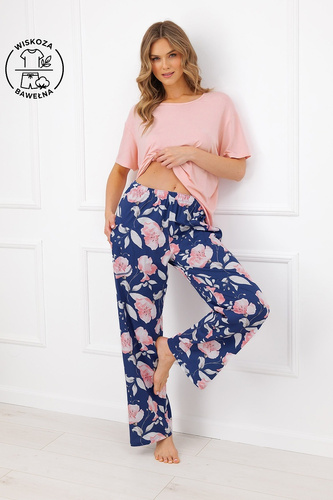 Дамска пижама Italian Fashion Ardizja от вискоза и памук с цветя, дълга
