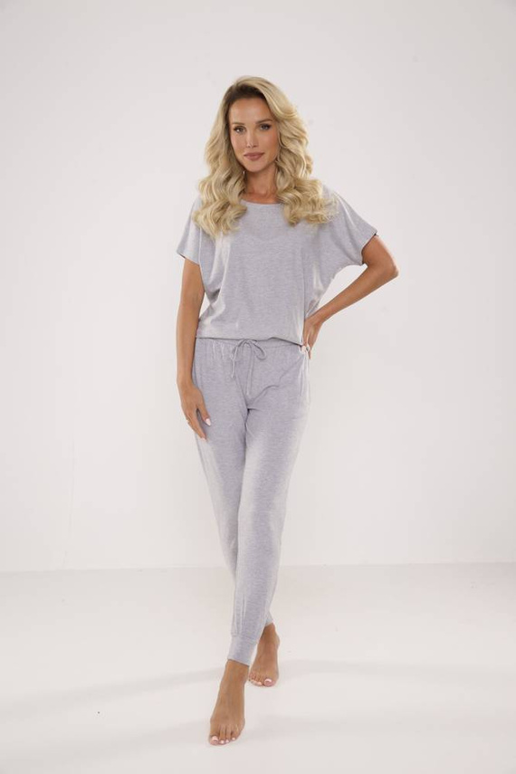 524 Paula Дамска пижама De Lafense - светъл меланж