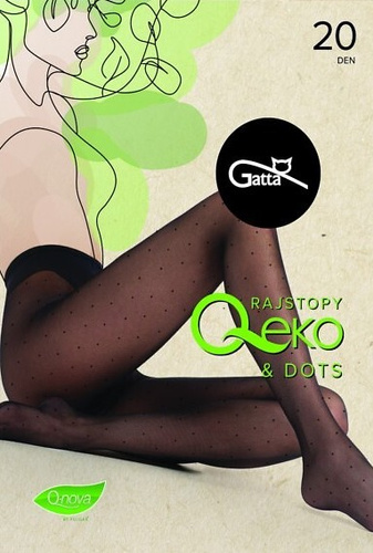 Дамски чорапогащник Gatta Q-Eko & Dots 20 den – екологичен на точки black