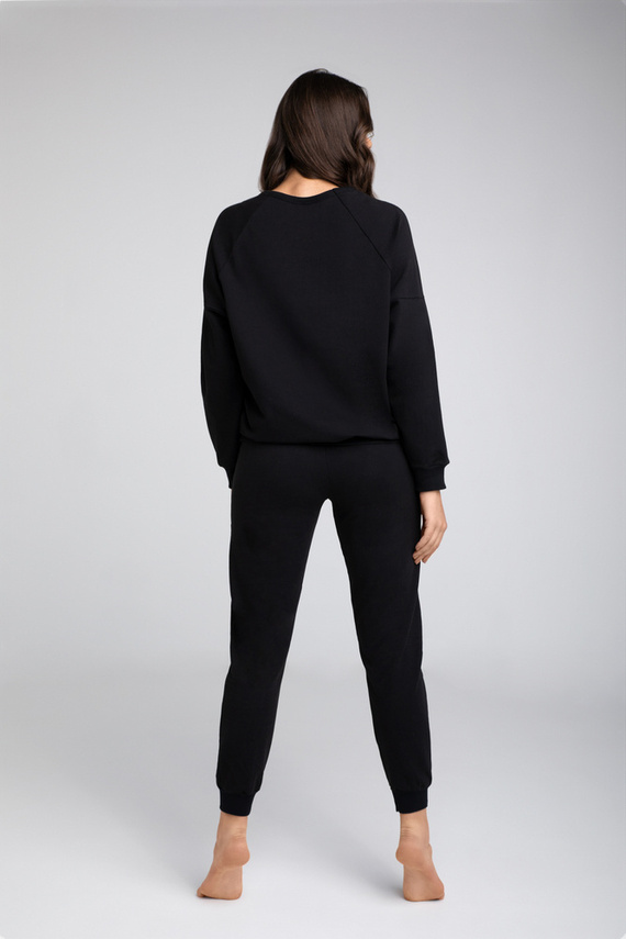 Parma Дамски комплект с дълъг ръкав и панталон Италианска мода - черен