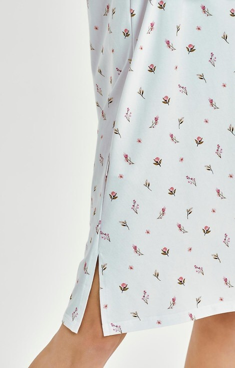 3433 Дамска нощница Elodie Taro, бяла - памук на цветя