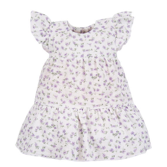 Eevi muslin Meadow рокля – къс ръкав, малки цветя, лека