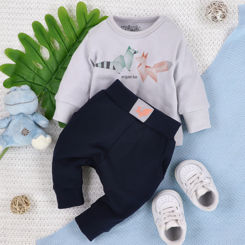 ABN-5393 Спортни панталони Fun Origami Nini от органичен памук, тъмносини