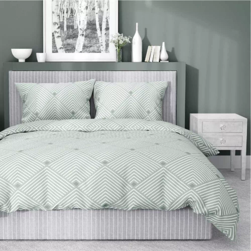 5491 B Сатенено спално бельо Detexpol Satin Stories мента | 100% памук, сатенирана тъкан, цип, подаръчна опаковка