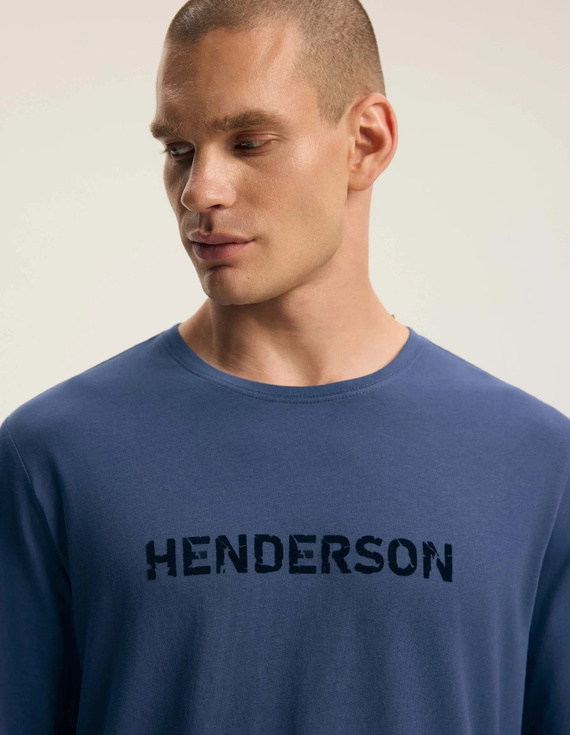 Henderson Flock 45491 Мъжка пижама Steel Blue Дълга 100% памук