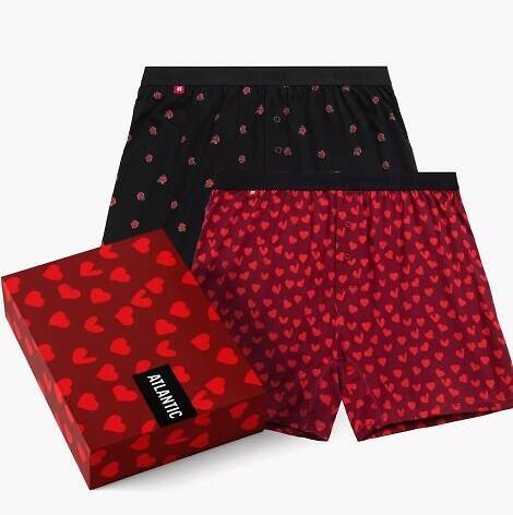 2GMB-009 Мъжки боксерки Atlantic - черно - бордо