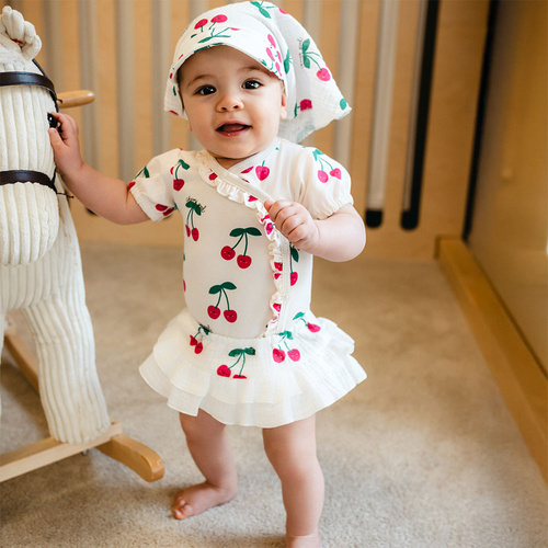 Боди за бебе Eevi Cherry  къс ръкав памук удобно