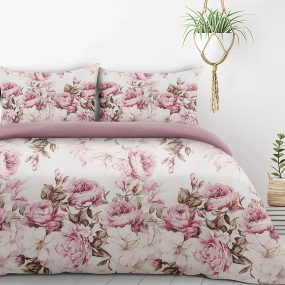 Спално бельо Peony1 Design 91 с цветя двулицево меко с цип