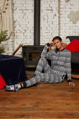 Дамски гащеризон Alaska Италианска мода - тъмно синьо