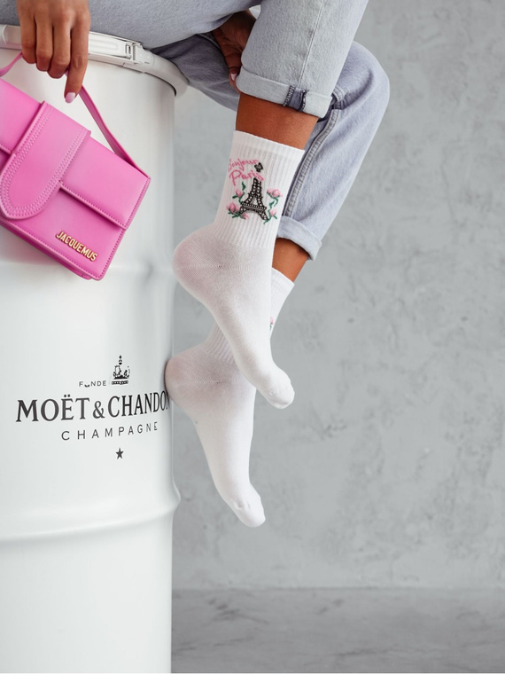 0200-166 Дамски чорапи Bonjour Paris Milena - бели